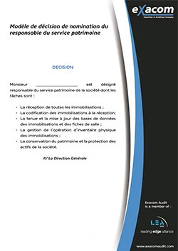 Modèle de décision de nomination du responsable du service patrimoine